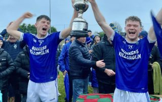 David Mangan & Daire Cleary lift the Michael O'Connor Cup